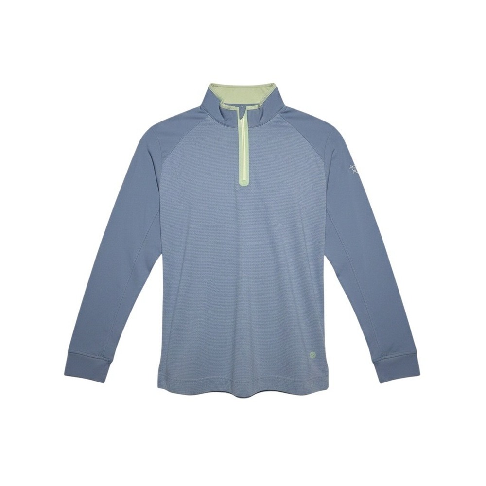 FootJoy‎ TempoSeries Mens Medium Quarter Zip Golf Pullover Blue Sage Green Mock